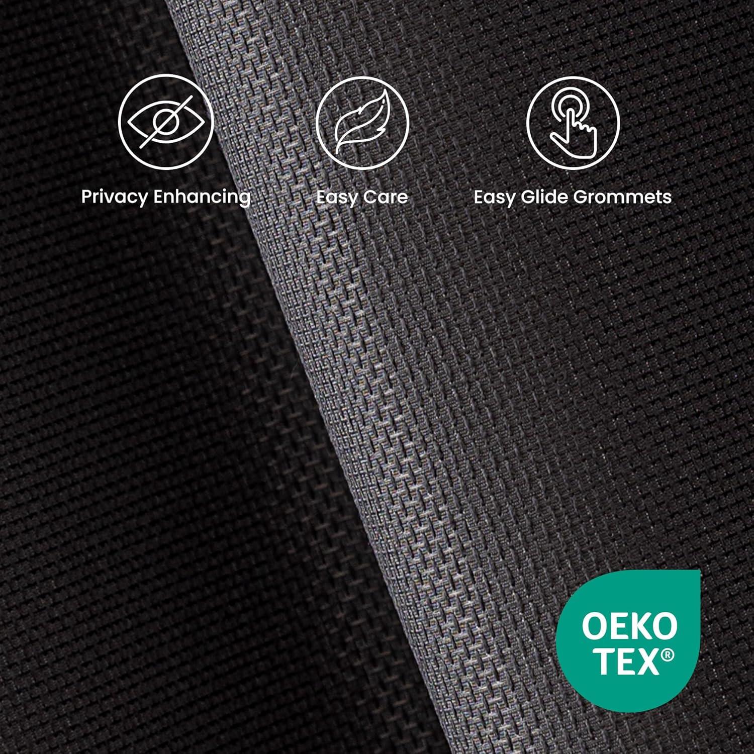 Blackout Curtains for Room Darkening Window Drapes with Rod Pocket 2 Panels Set-Dark Gray Sleep Zone