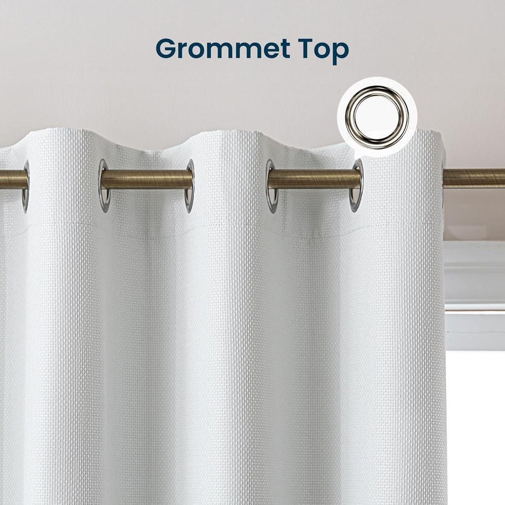 Blackout Curtains for Room Darkening Window Drapes with Rod Pocket 2 Panels Set-White Sleep Zone