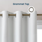 Blackout Curtains for Room Darkening Window Drapes with Rod Pocket 2 Panels Set-White Sleep Zone