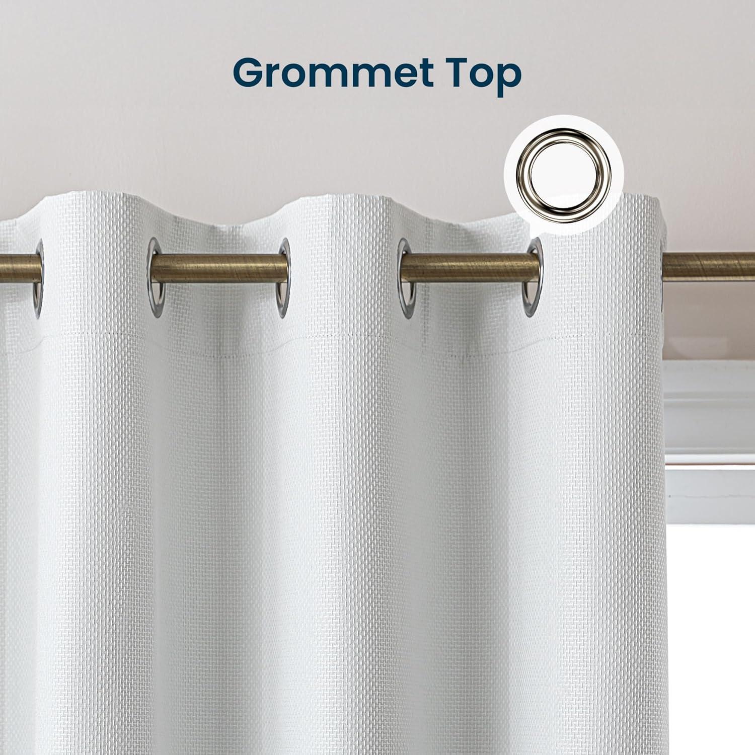 Blackout Curtains for Room Darkening Window Drapes with Rod Pocket 2 Panels Set-White Sleep Zone