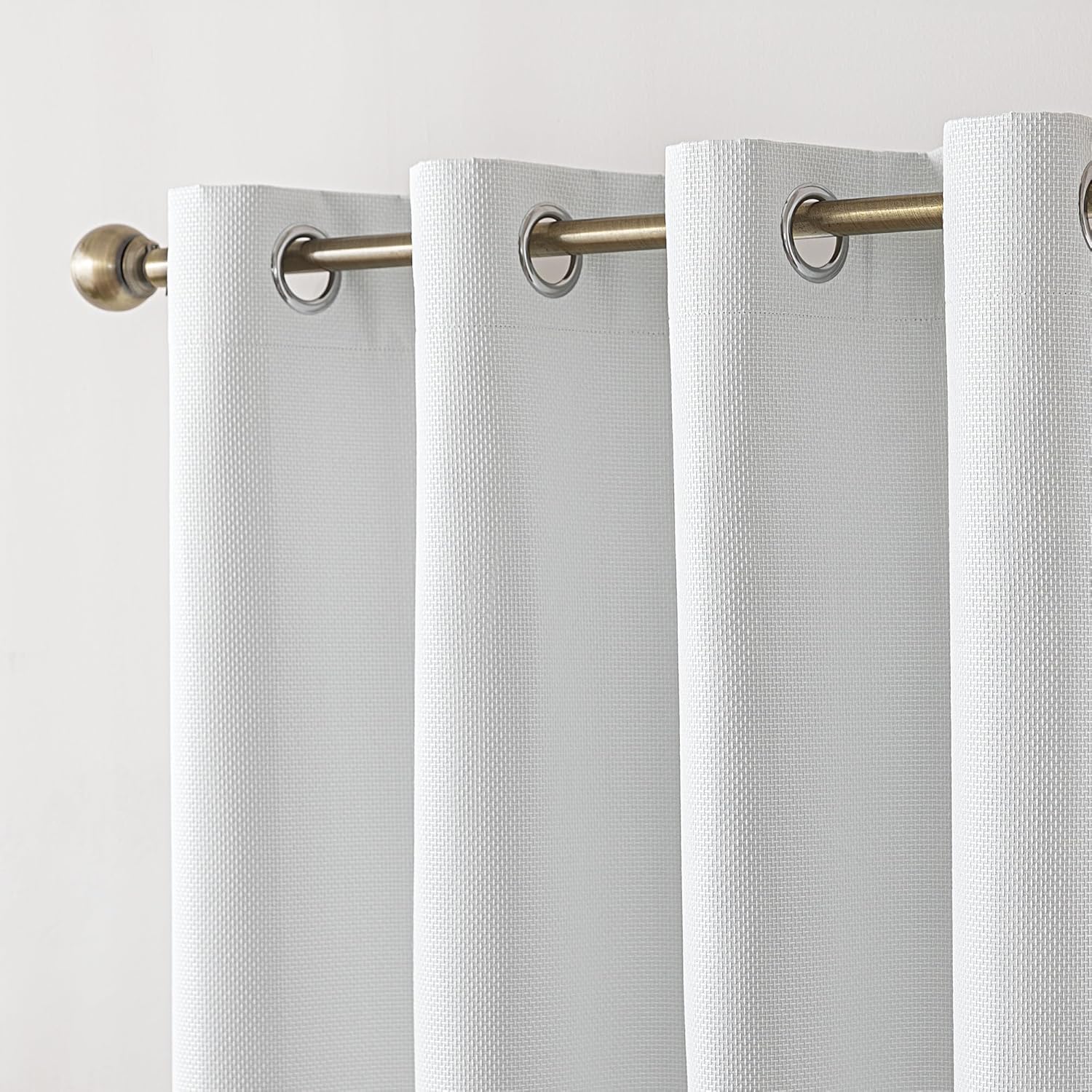 Blackout Curtains for Room Darkening Window Drapes with Rod Pocket 2 Panels Set-White Sleep Zone