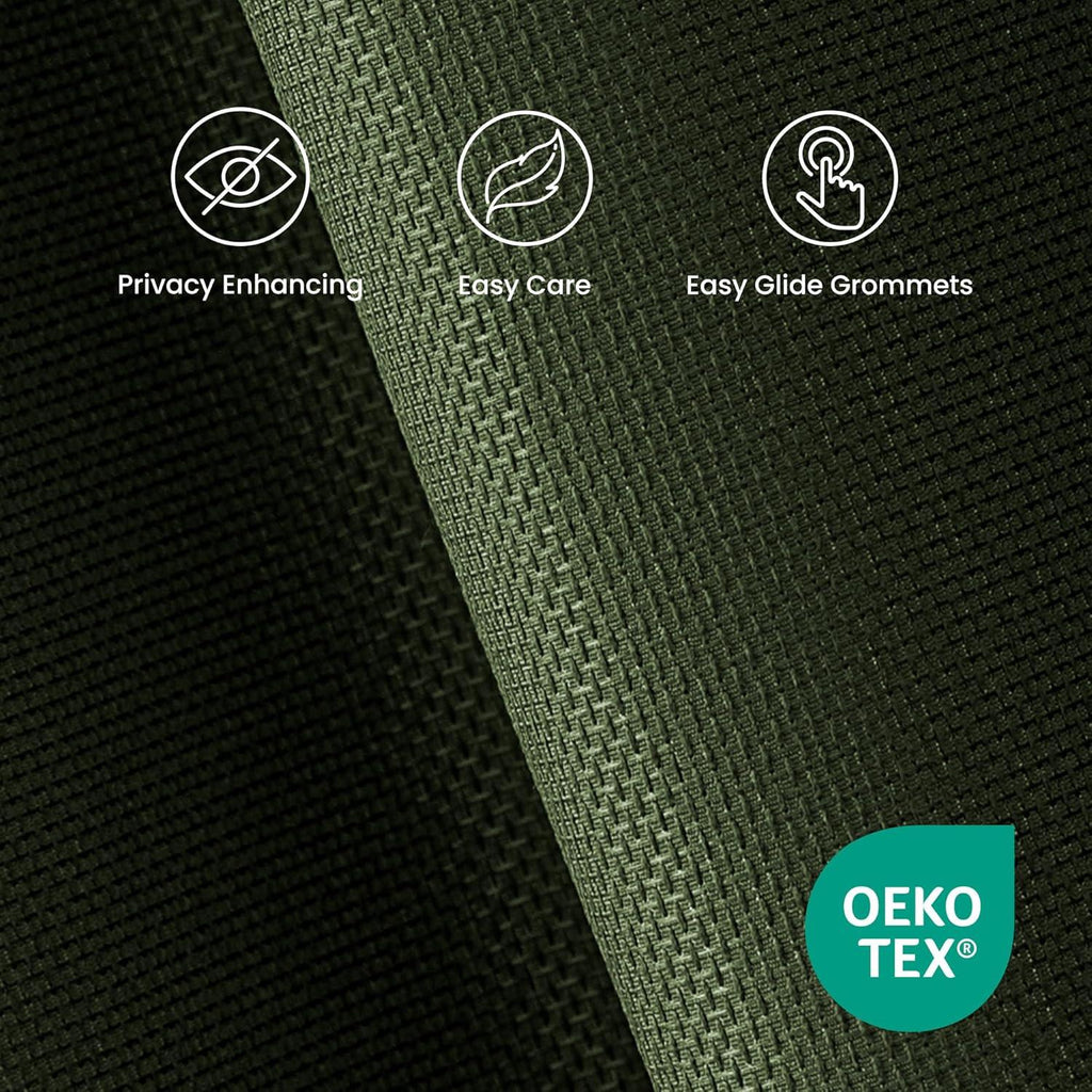 Blackout Curtains for Room Darkening Window Drapes with Rod Pocket 2 Panels Set-Sage Green Sleep Zone