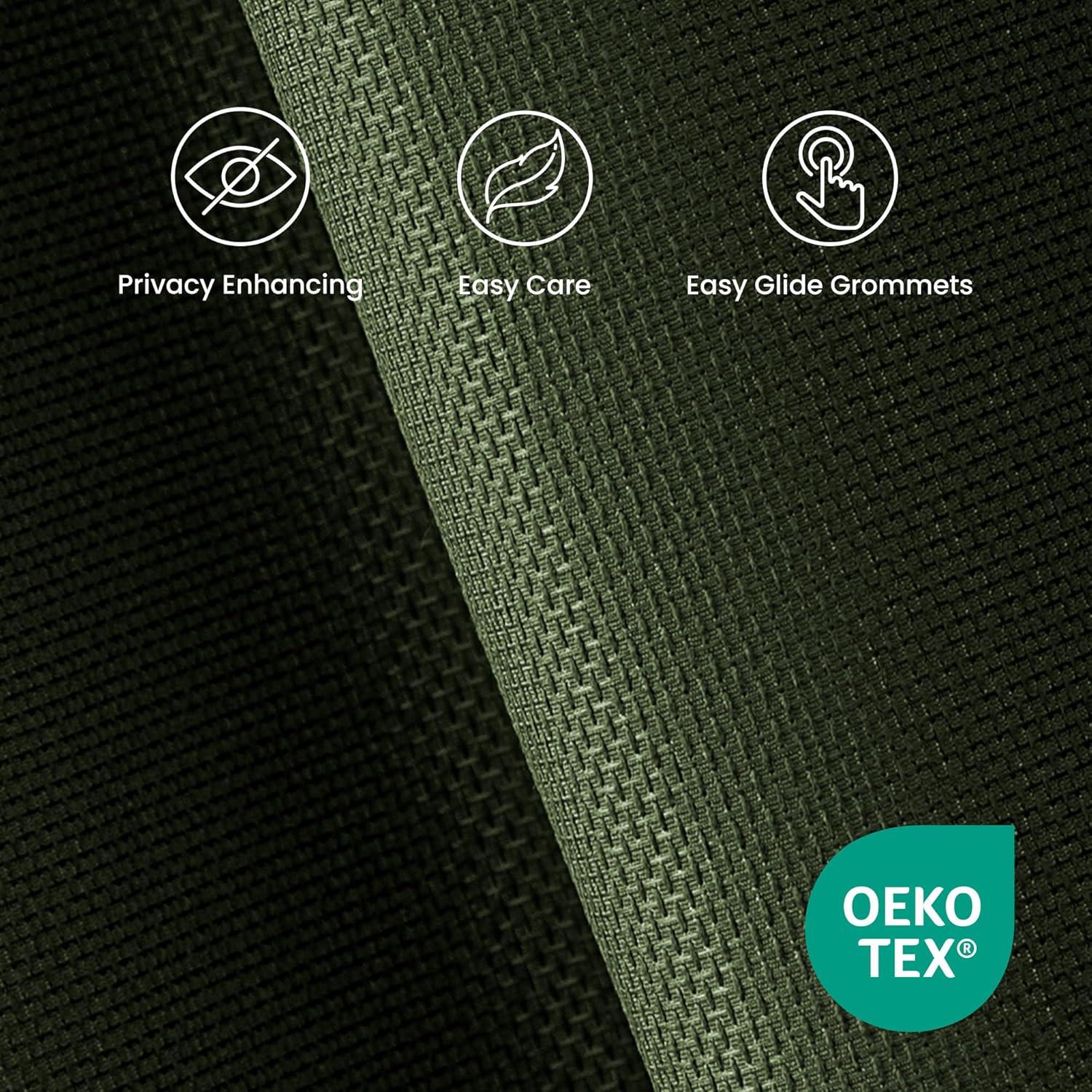 Blackout Curtains for Room Darkening Window Drapes with Rod Pocket 2 Panels Set-Sage Green Sleep Zone