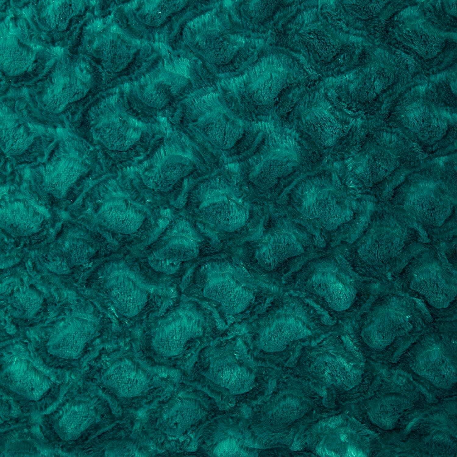 DaDa Bedding Mermaid Scales Emerald Green Blue w/ Sherpa Backside Faux Fur Throw Blanket (BL-171805) DaDalogy Bedding Collection