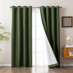 Blackout Curtains for Room Darkening Window Drapes with Rod Pocket 2 Panels Set-Sage Green Sleep Zone