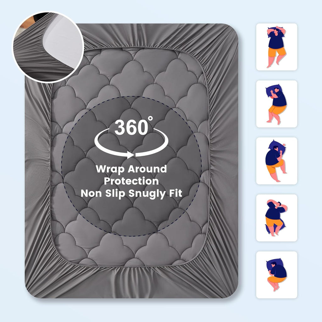 Jersey Knit Fitted Mattress Pad - Embossed & Deep Pocket