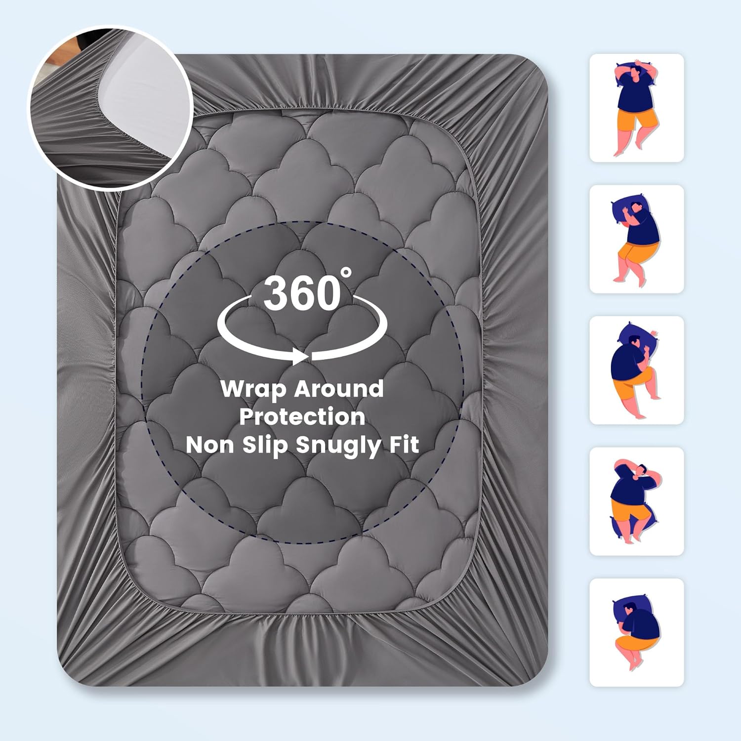 Jersey Knit Fitted Mattress Pad - Embossed & Deep Pocket