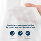 Non-See-Through Thermal Insulated White Sheer Curtains 2 Panels Set Light Filtering Window Drapes with Rod Pocket Sleep Zone