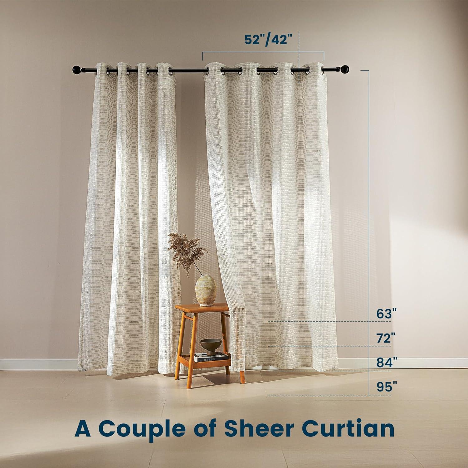 Sheer Curtains 2-Piece Set for Living Room/Bedroom Sleep Zone