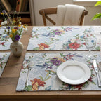 DaDa Bedding Set of 4-Pieces Tropical Sky Blue Birds Floral Tapestry Dining Table Placemats 13” x 19” (18116) DaDalogy Bedding Collection