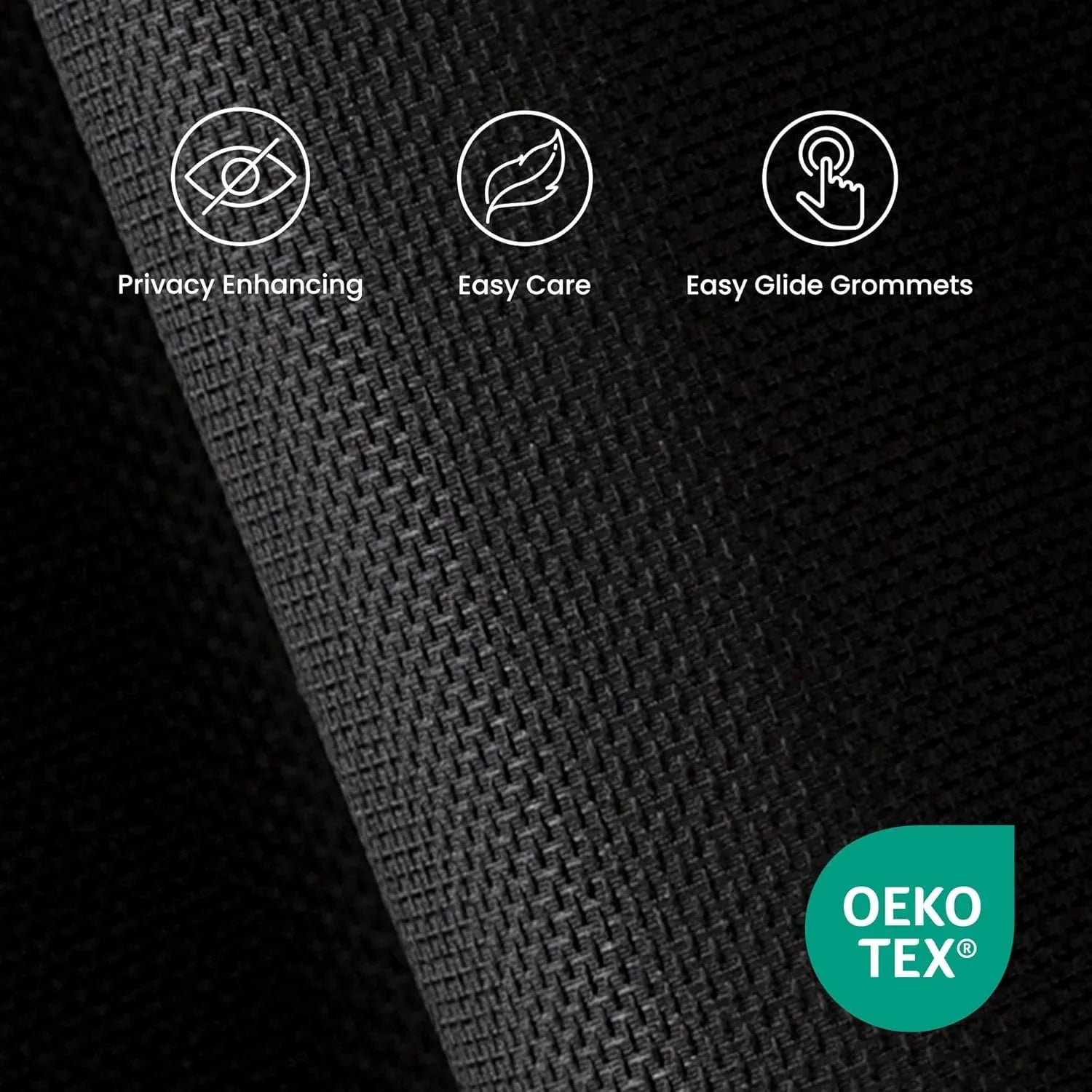 Blackout Curtains for Room Darkening Window Drapes with Rod Pocket 2 Panels Set-Black Sleep Zone