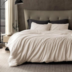 Stone Washed Duvet Cover Set - Beige