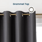 Blackout Curtains for Room Darkening Window Drapes with Rod Pocket 2 Panels Set-Dark Gray Sleep Zone