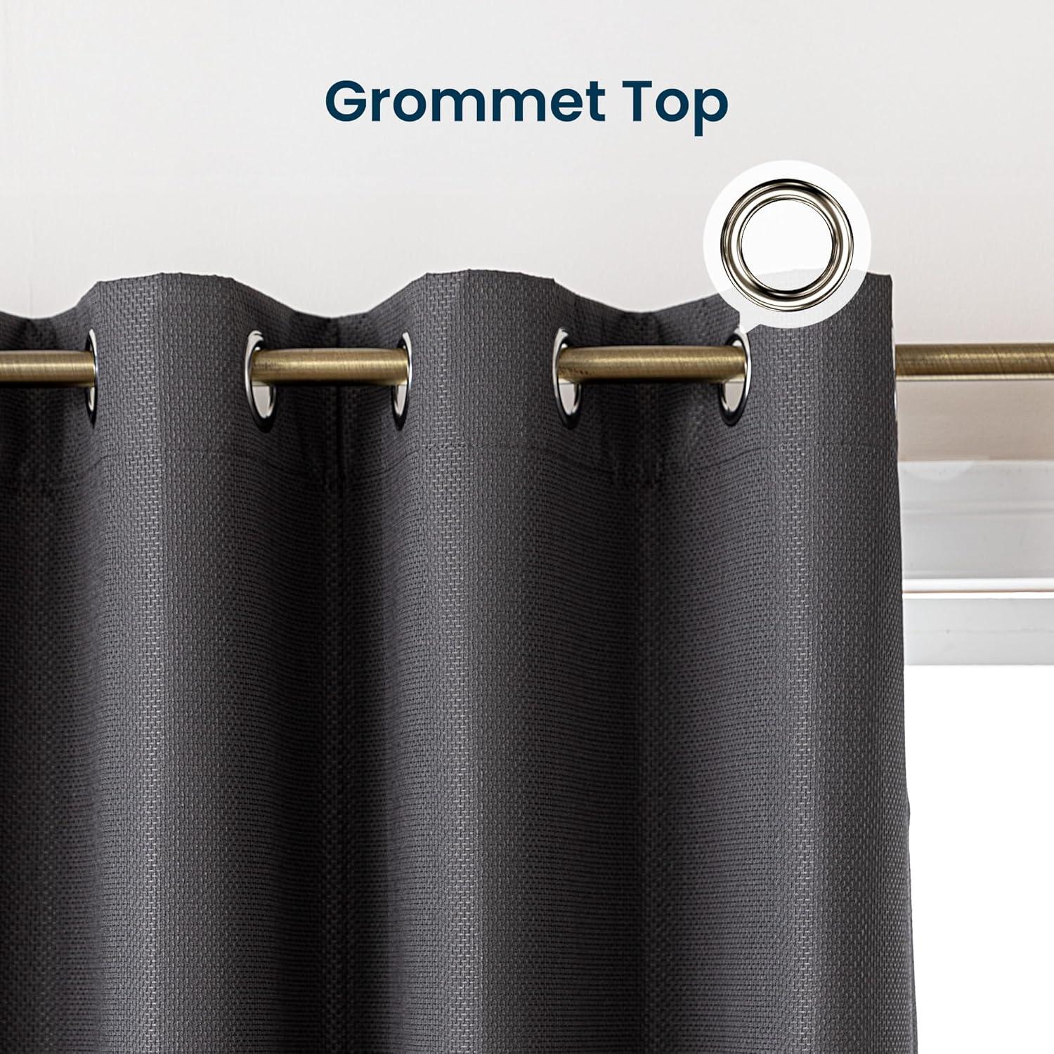 Blackout Curtains for Room Darkening Window Drapes with Rod Pocket 2 Panels Set-Dark Gray Sleep Zone