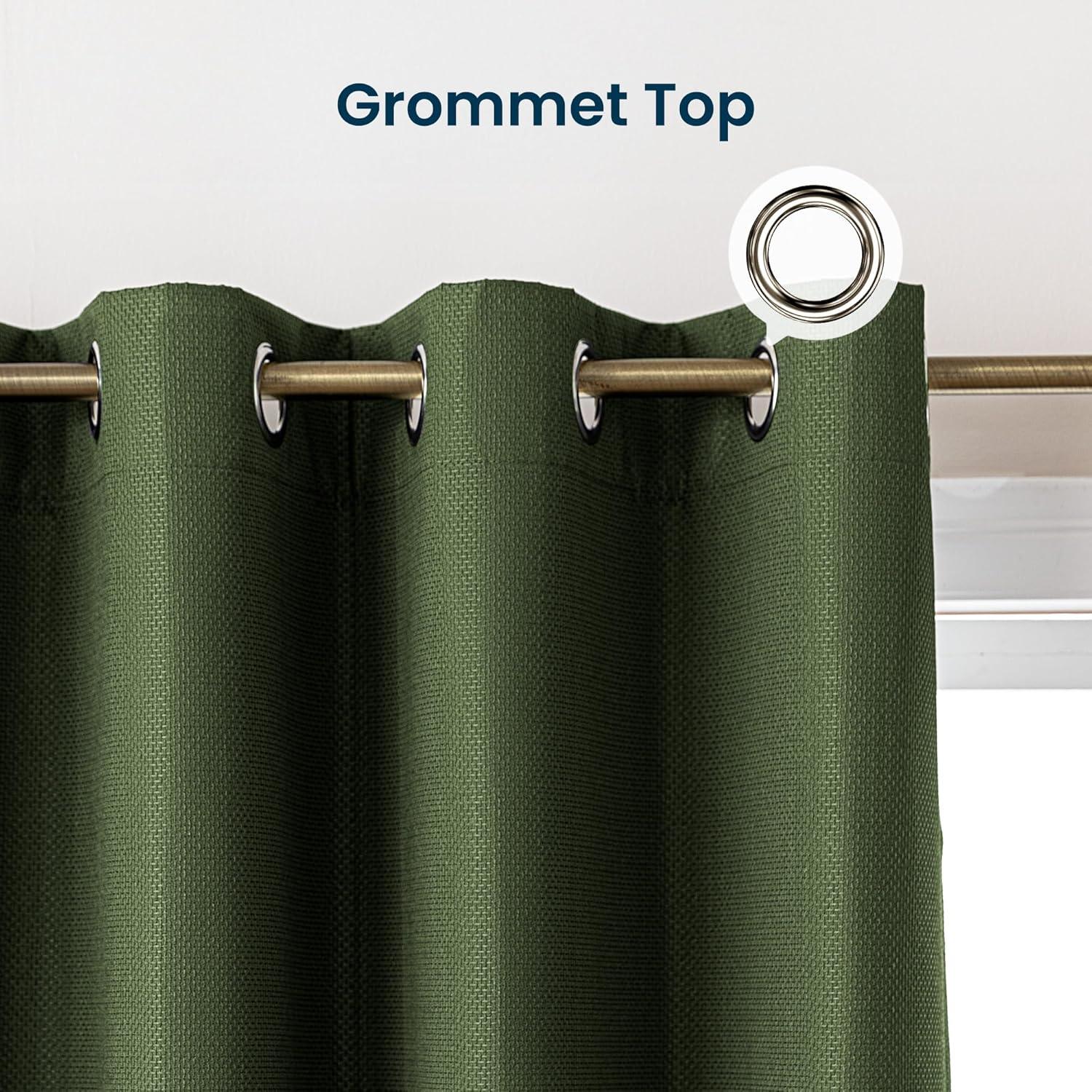 Blackout Curtains for Room Darkening Window Drapes with Rod Pocket 2 Panels Set-Sage Green Sleep Zone