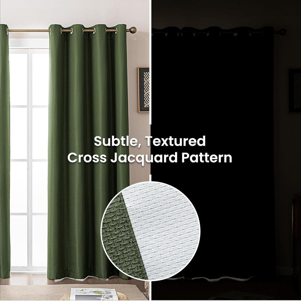 Blackout Curtains for Room Darkening Window Drapes with Rod Pocket 2 Panels Set-Sage Green Sleep Zone