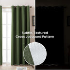 Blackout Curtains for Room Darkening Window Drapes with Rod Pocket 2 Panels Set-Sage Green Sleep Zone