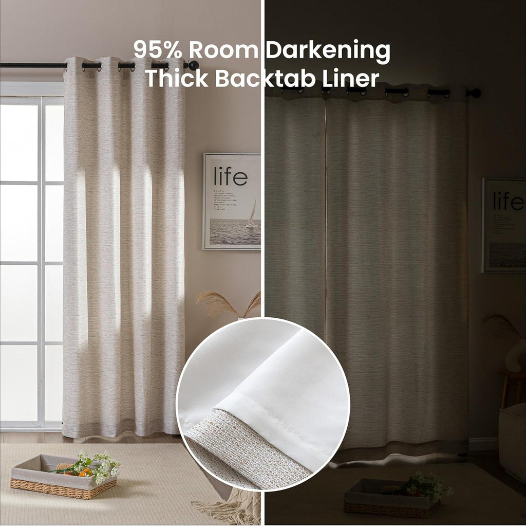 Semi-Blackout Curtains for Bedroom and Living Room Sleep Zone