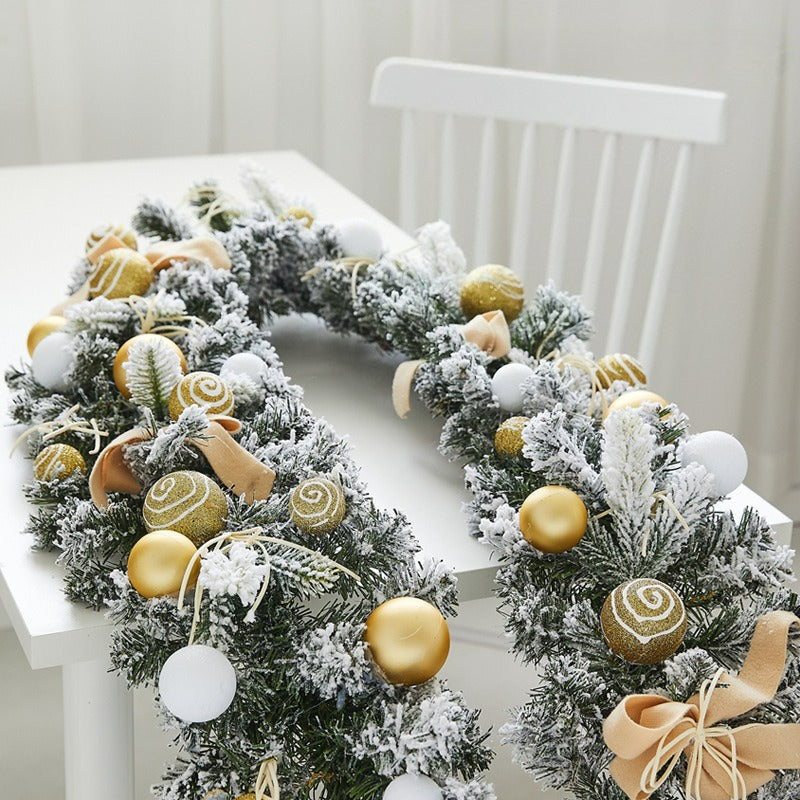 1pc Large Artificial Wreath Centerpiece with Pine Leaves & Golden Accents - Elegant Winter Holiday Decor for Dining Table, Fireplace, or Window - Handmade Plastic, Candle Holder & Wall Hanging Decoration, Christmas Decoration House Of Avana