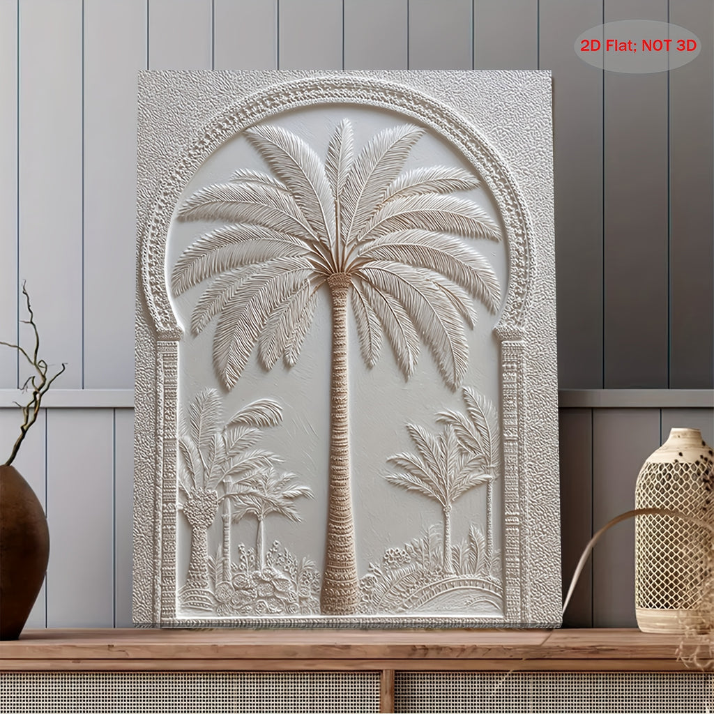 Wall Art - Vintage White Wood Palm Tree