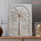 Wall Art - Vintage White Wood Palm Tree