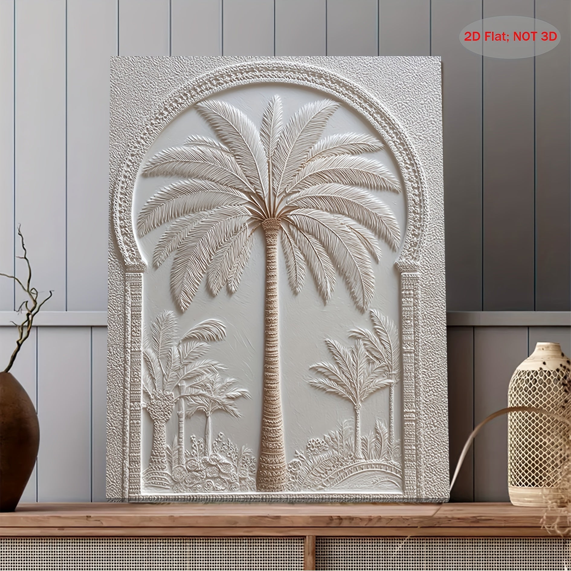 Wall Art - Vintage White Wood Palm Tree
