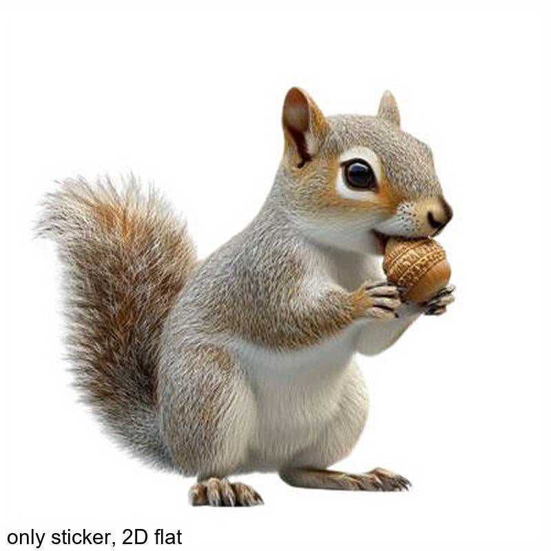 3pcs Cute Squirrel Eating Nuts Stickers - Scratch-Resistant, High Quality, with Double-Sided Printing - for Cars, Motorcycles, Laptops, Water Bottles - Brown & Gray Squirrel Decoration - Easy Application & Removal - Perfect f House Of Avana