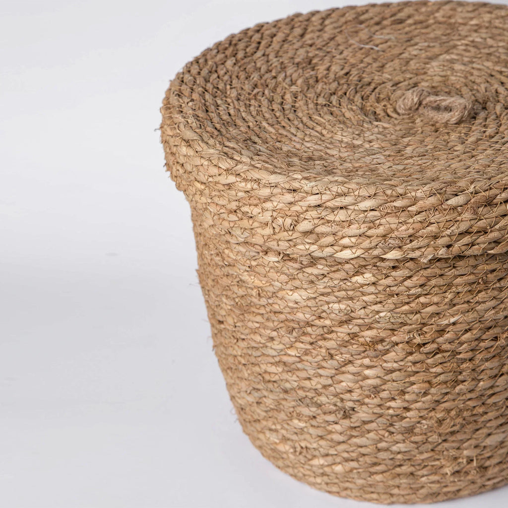 830 - Seagrass Basket with lid Porto Boutique