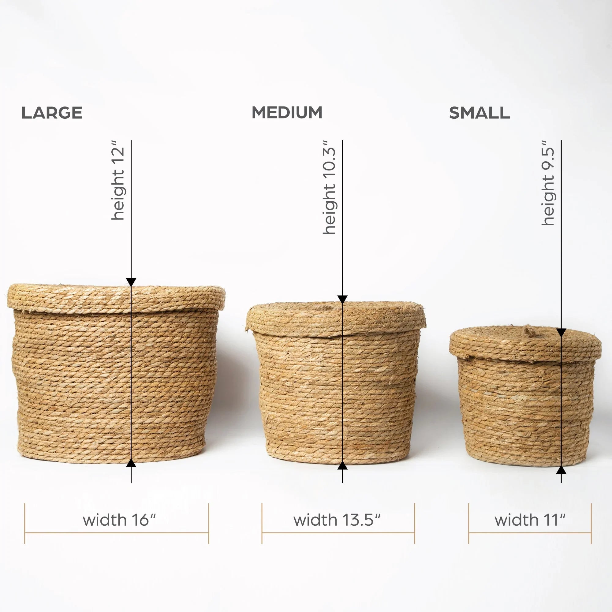 830 - Seagrass Basket with lid Porto Boutique