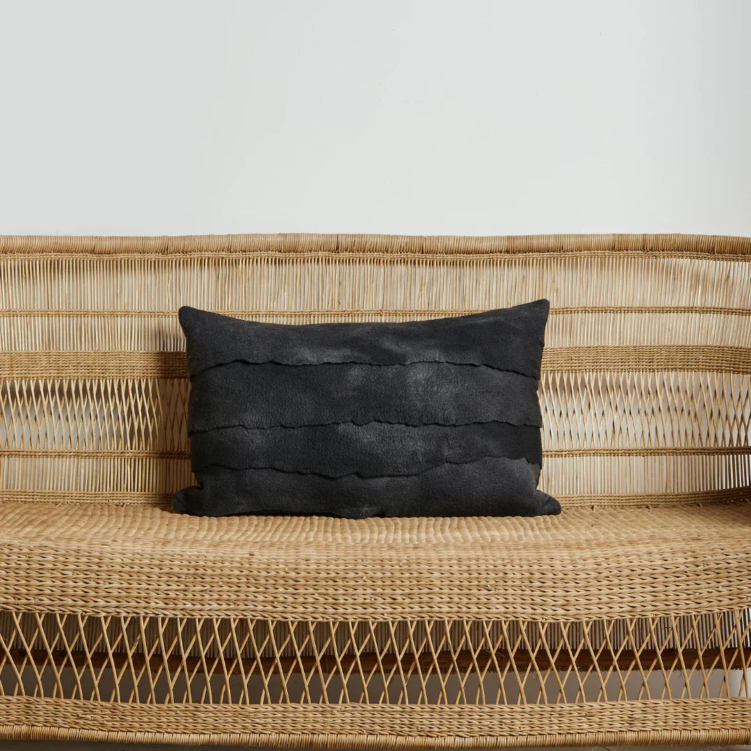 Layered Hand-Felted Merino Wool Throw Pillow Kanju Interiors