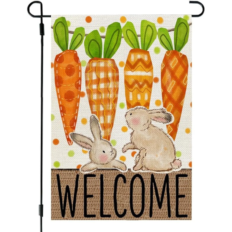 Garden Flag - Decorative Easter Bunny Polyester 12x18