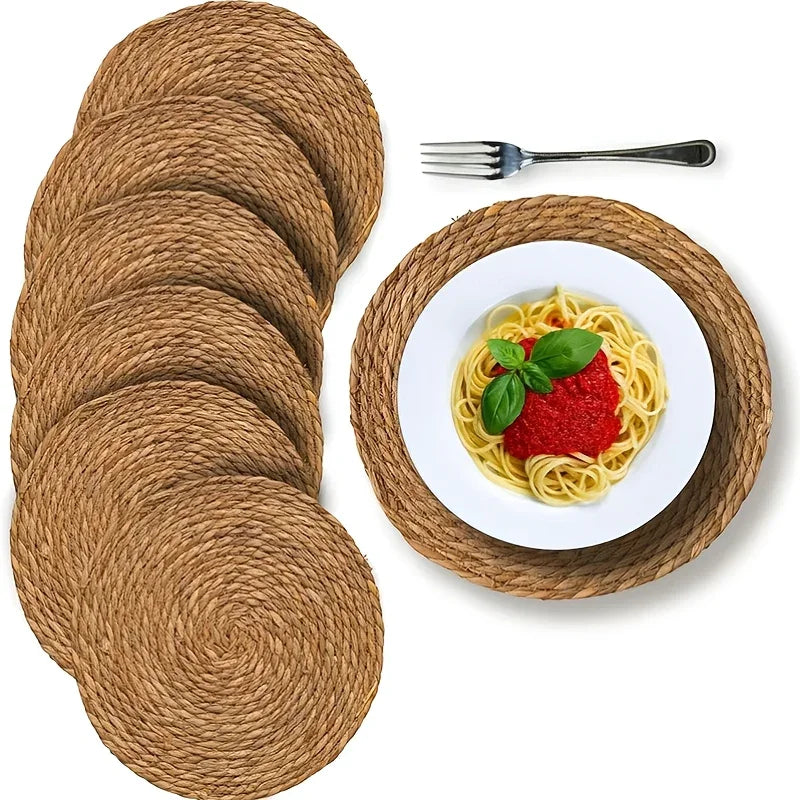 Placemats - Heat Resistant Woven Wood Round