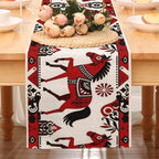 Table Runner - Horse Theme Red Black White