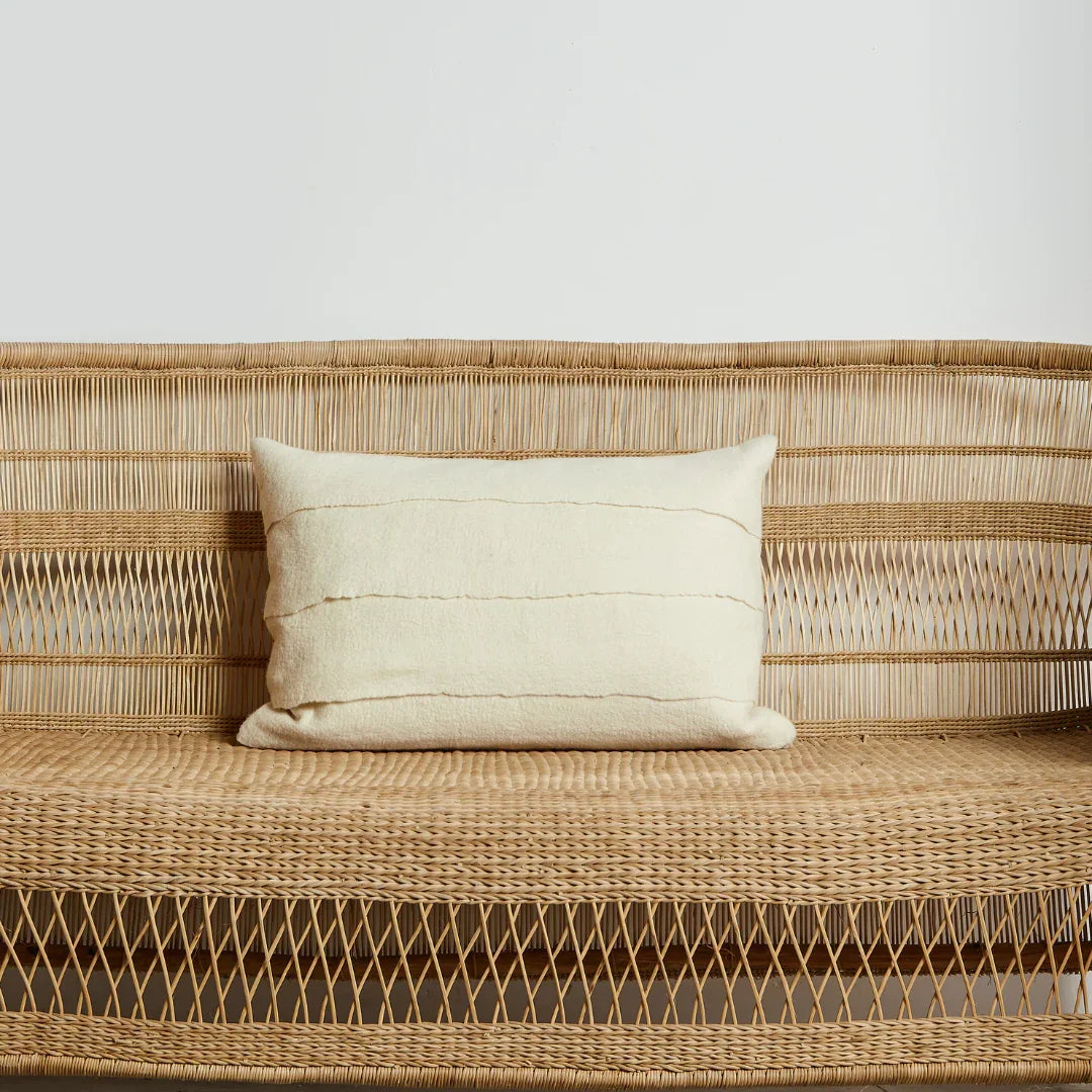 Layered Hand-Felted Merino Wool Throw Pillow Kanju Interiors