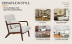Mid-Century Modern Accent Chair, Arm Chair Living Room Chairs with Pillow Upholstered Reading Chair with Solid Wood Frame & Living Room Bedroom Balcony (beige) Streamdale Furniture