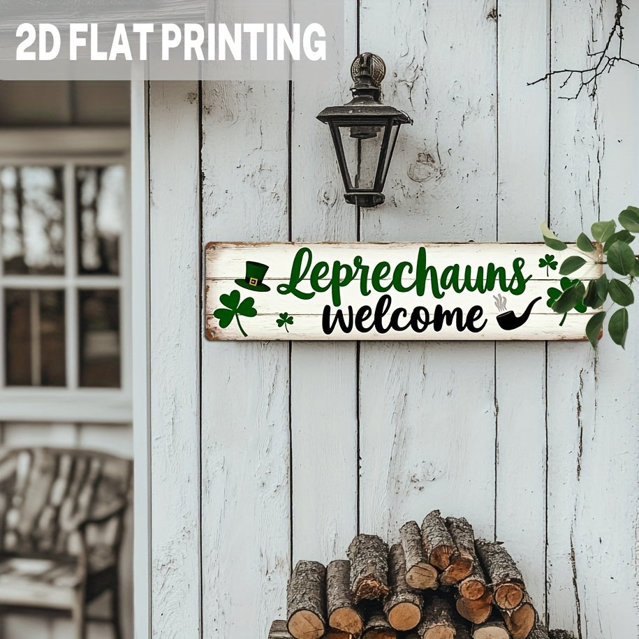 Welcome Sign - Rustic Metal Leprechaun Wall