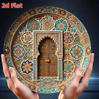 Wooden Moroccan Door Decor - Turquoise Arab Archway