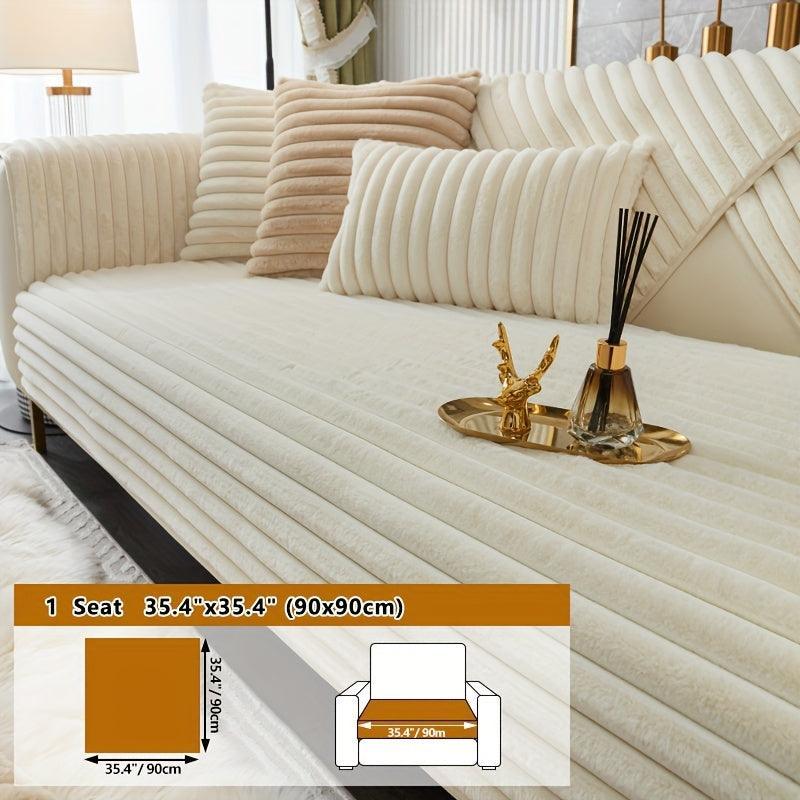 Luxurious Rabbit Fur Sofa Slipcover | Non-Slip Light Grey for dog use topspet