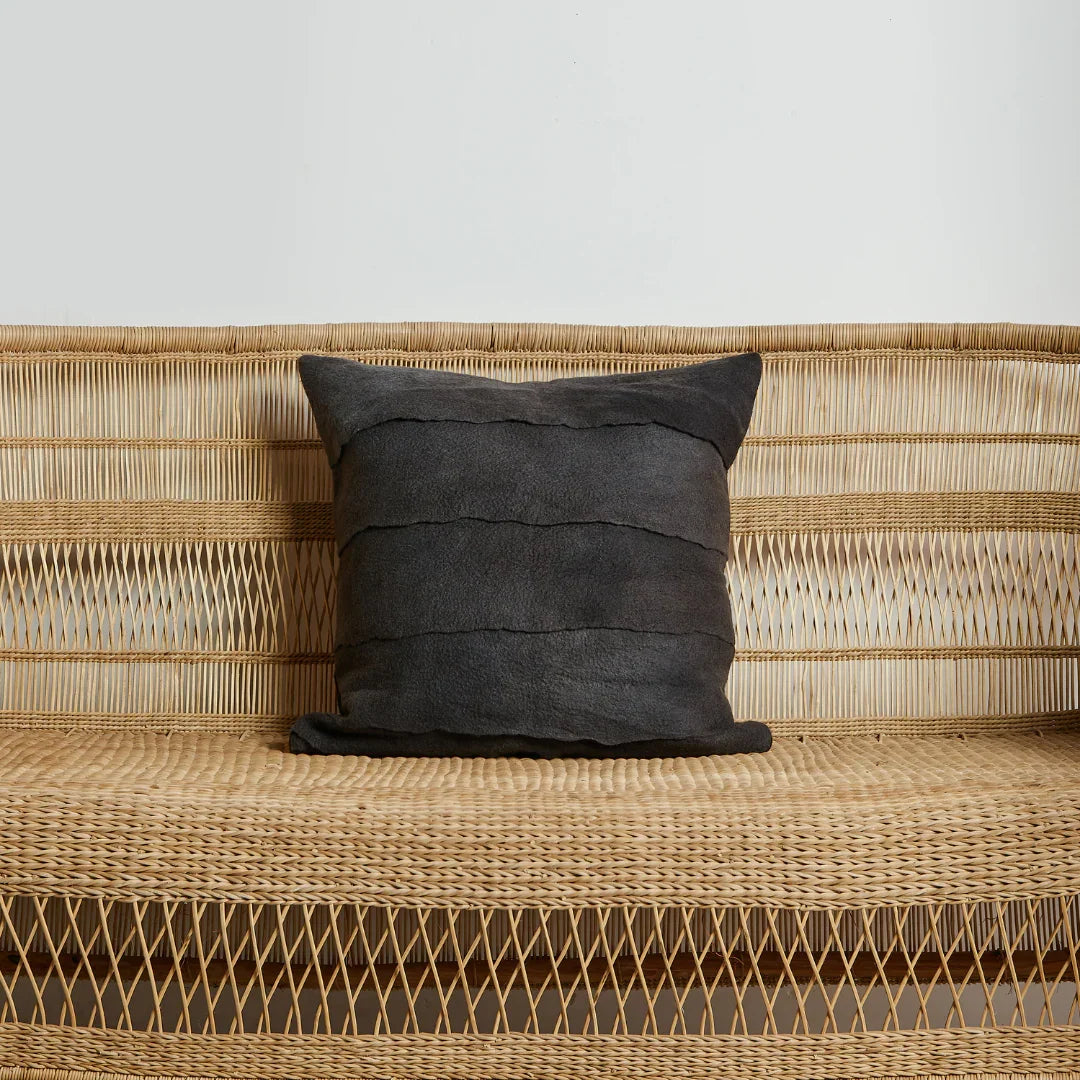 Layered Hand-Felted Merino Wool Throw Pillow Kanju Interiors
