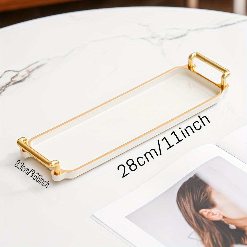 Serving Tray - Handles Ivory Golden