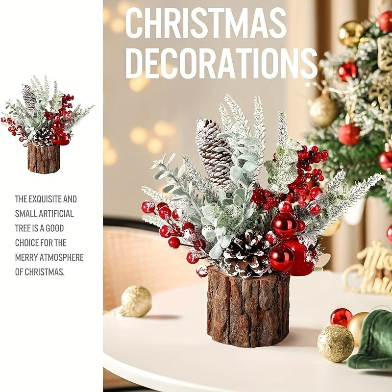 1pc Tabletop Christmas tree Christmas decorations home decoration simulation PE bark barrel tree Christmas props scene layout decoration House Of Avana