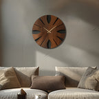 Artistic Wooden Wall Clock - Silent, Non-Ticking, Unique Irregular Shape | Decorative MDF Home Decor for Living Room, Bedroom, Office House Of Avana