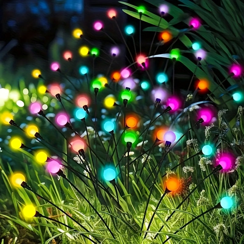 32-light 4pcs Solar Garden Lights, 8 Flashing Modes, IP44 Waterproof, Swing Solar Firefly Lights, Suitable for Outdoor Courtyards, Weddings, Garden Decorations, Valentine'S Day, Halloween, Christmas And New Year Decorations, House Of Avana