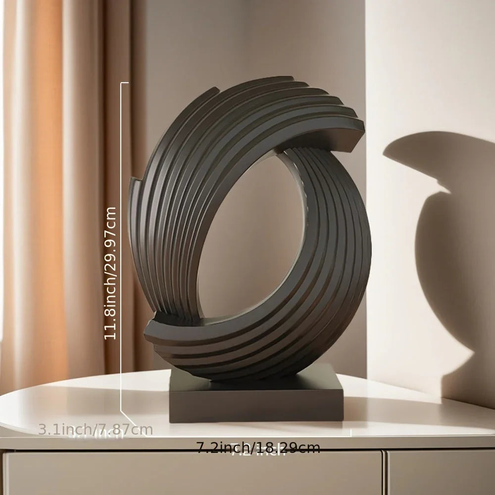 Modern Black Statue Living Room Decor, Abstract Art Table Decor Accents, Resin Sculptures Home Decorations for Table Bookshelf TV Stand Living Room Dining Room Office - House Of Avana