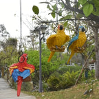 Set of 3 Garden Parrot Bird Statue Sculpture Pendant, Parrot Bird Swing Spring Pendant Decoration, Hanging Swing Red Bird Parrot Spring Pendant, Parrot Spring Pendant Pendant Hanging Decoration, Bird Outdoor Courtyard Terrace House Of Avana