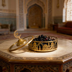 Storage Tray - Geometric Golden with Lid