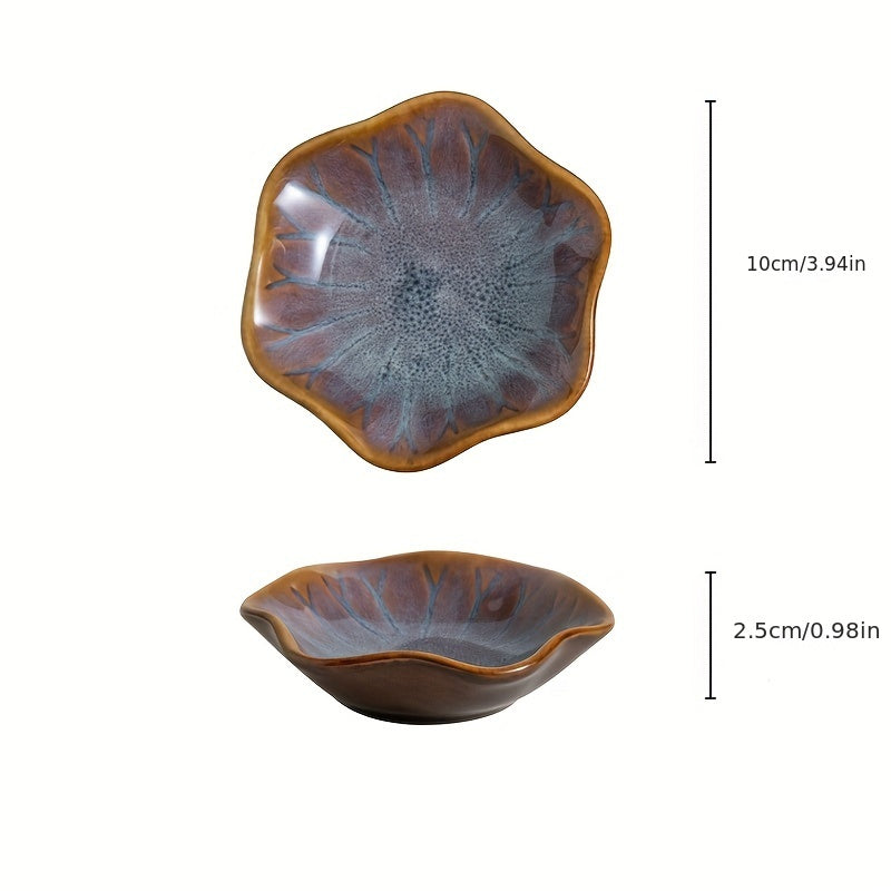6pcs Kiln-Transformed Japanese Ceramic Sauce Dish, Flavor Dish, Vinegar Dish, Dipping Sauce Dish, Creative Glaze Underglaze Small Plate, Seasoning and Pickles Set House Of Avana