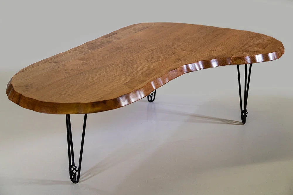 Wavy Kidney Table with EB Hairpin Legs Enrico Bartolini
