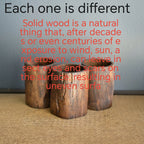 Pen Holder - Rustic Wood Small