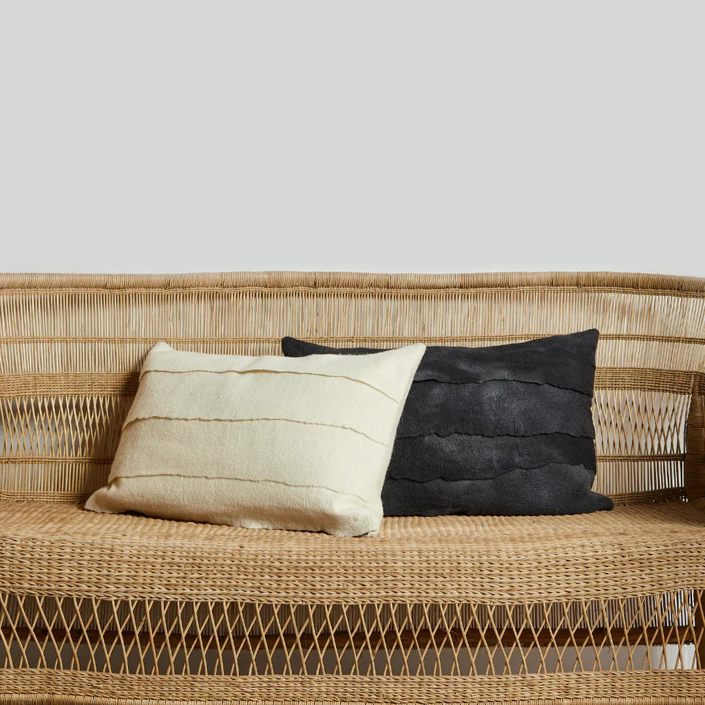 Layered Hand-Felted Merino Wool Throw Pillow Kanju Interiors